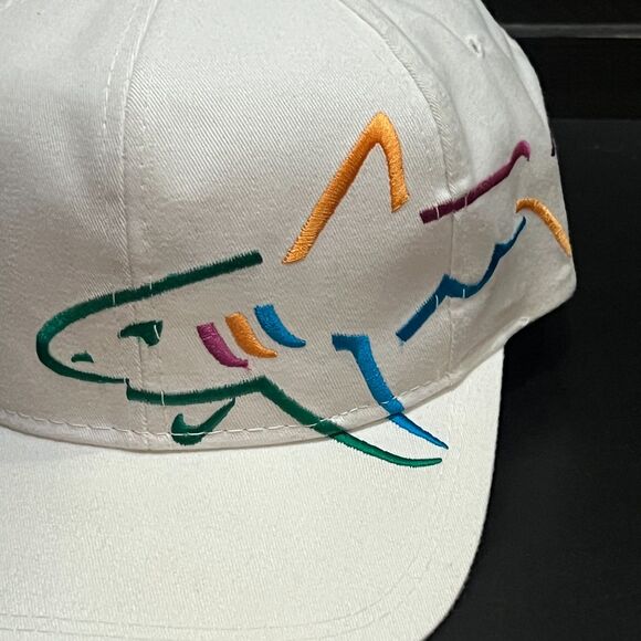 RARE! Vintage 90s Greg Norman "The Shark" Golf Hat Big Shark Wraparound Logo - Picture 2 of 7